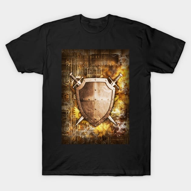 Swords and shield steampunk T-Shirt by Durro